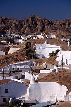 Andalusien, Wohnhöhlen in Guadix, Spanien