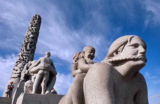 Skulpturen im Vigelandsparken in Oslo, Norwegen